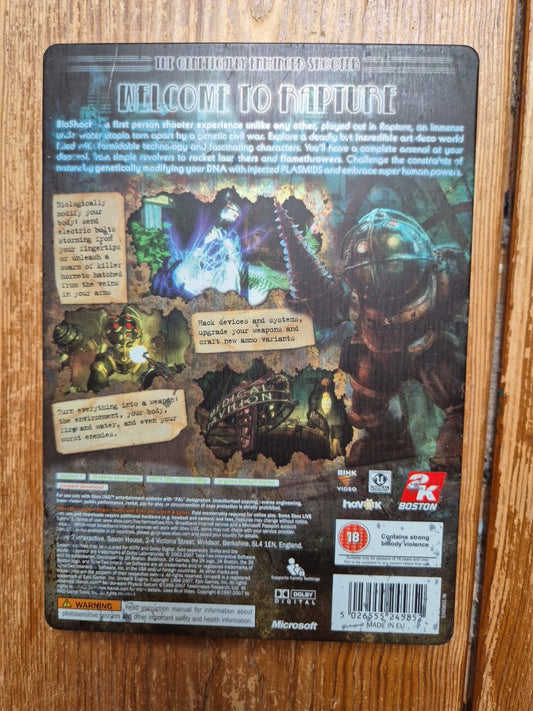 Bioshock Steelbook Edition Xbox 360 Compete With Manual PAL UK