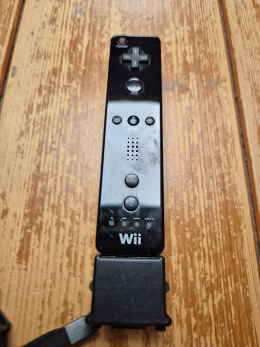 Official Black Wiimote With Motion Plus Addon For Nintendo Wii