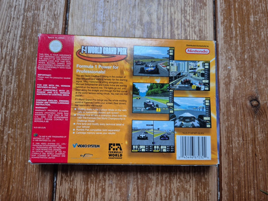 F1 World Grand Prix - Nintendo N64 - Complete In Box With Manual PAL UK