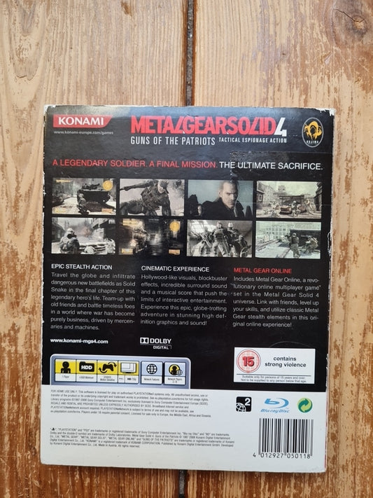 Metal Gear Solid 4: Guns of the Patriots with cardboard sleeve PS3 PlayStation 3