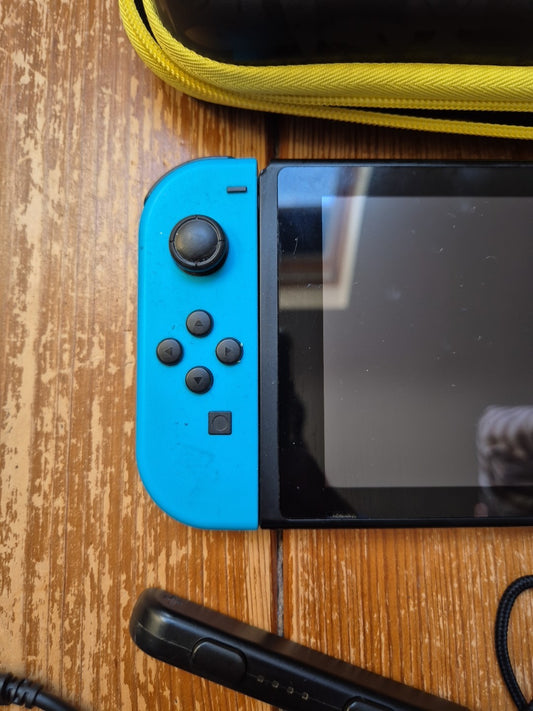 Nintendo Switch With Grip, Charger Cable And Pokemon Carry Case