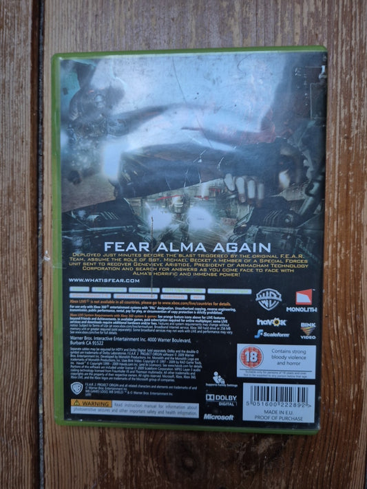 F.E.A.R. 2: Project Origin (Xbox 360) PAL UK Boxed