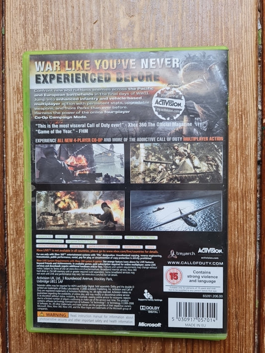 Call of Duty: World at War (Xbox 360) Complete With Manual PAL UK