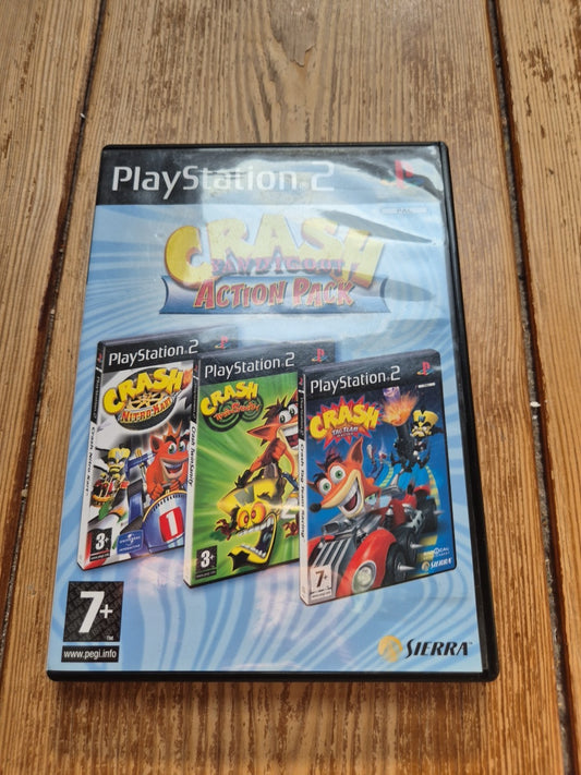 Crash Bandicoot Action Pack PS2 3 Discs Complete with Manual Playstation 2 PAL