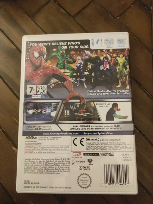 Spider-Man: Friend or Foe (Nintendo Wii, 2007) - PAL UK Complete with Manual