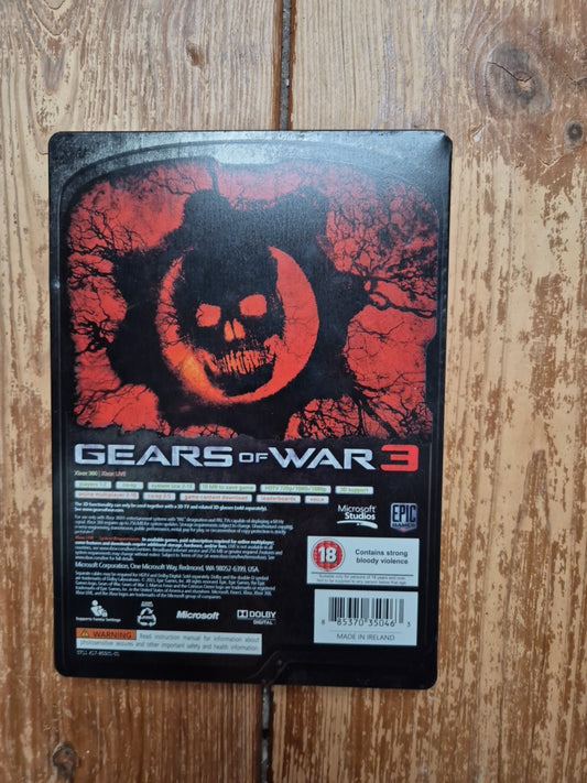 Gears Of War 3 Steelbook - Xbox 360 - Compete With Game And Manual PAL UK