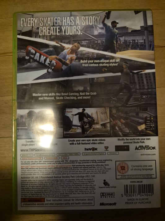 Tony Hawk's Proving Ground Xbox 360 Complete With Manual - PAL UK