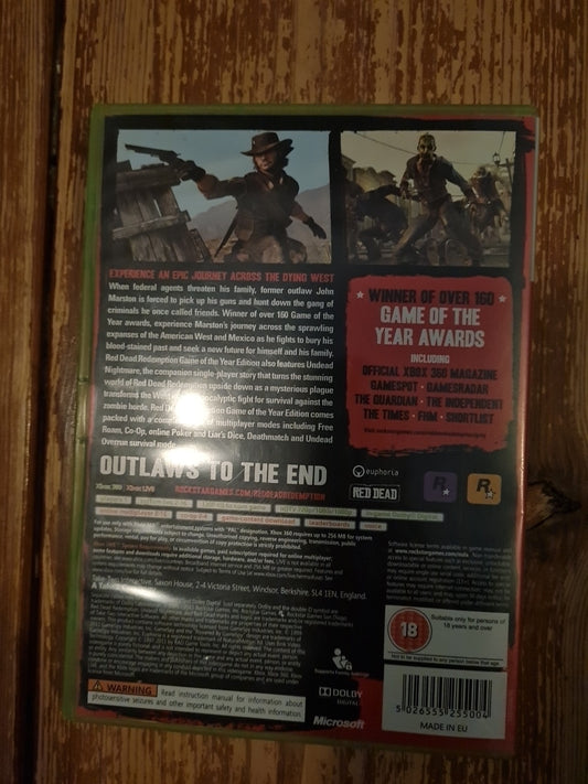 Red Dead Redemption Game of the Year Edition Xbox 360 Complete with map&booklet.
