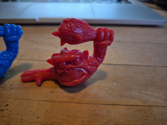 Mini Boglins Vintage Mini-Figures - The Prehistorics - 2x Dent  - Red And Blue