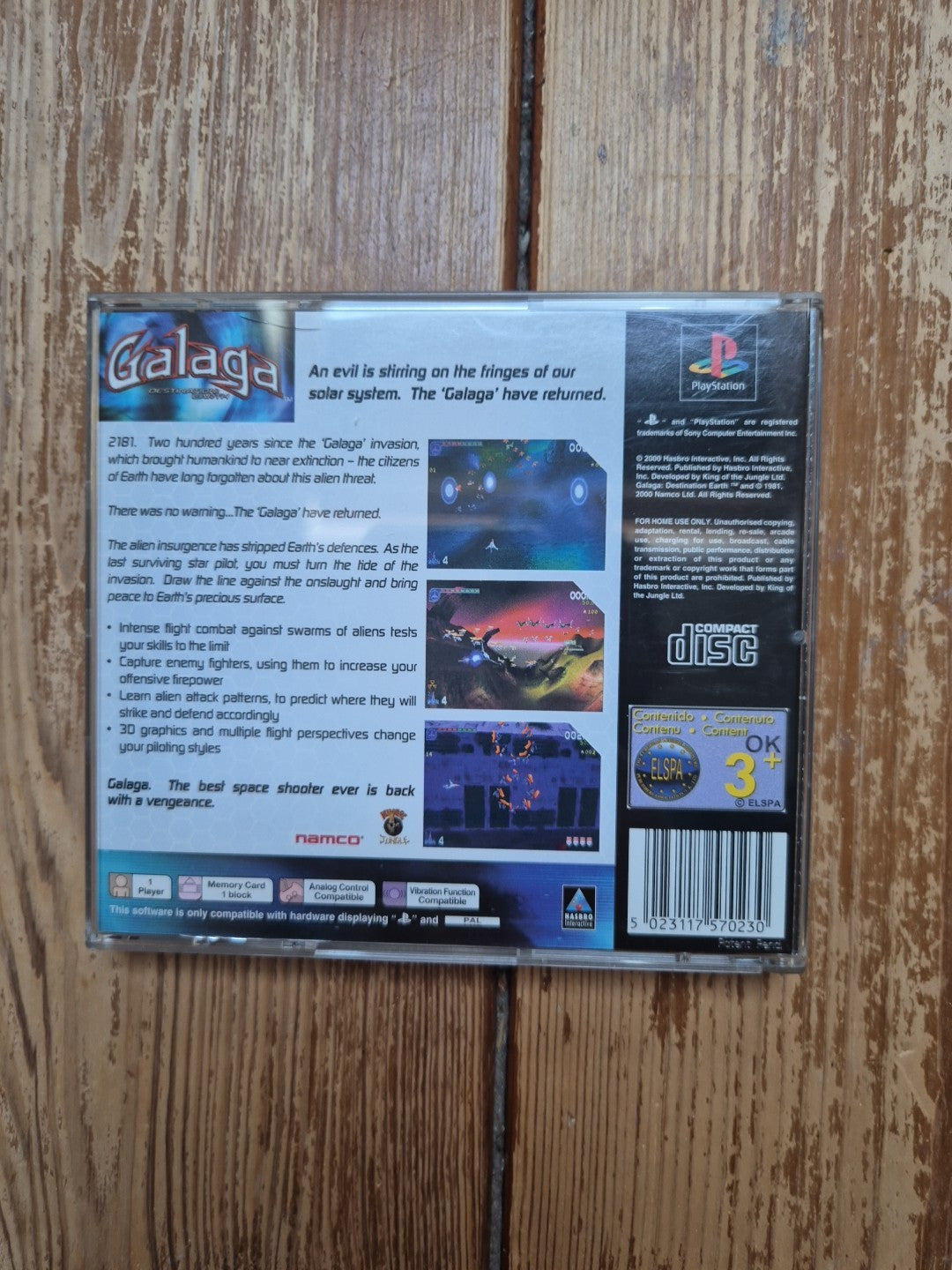 Galaga Destination: Earth PS1 Sony PlayStation Compete With Manual PAL UK
