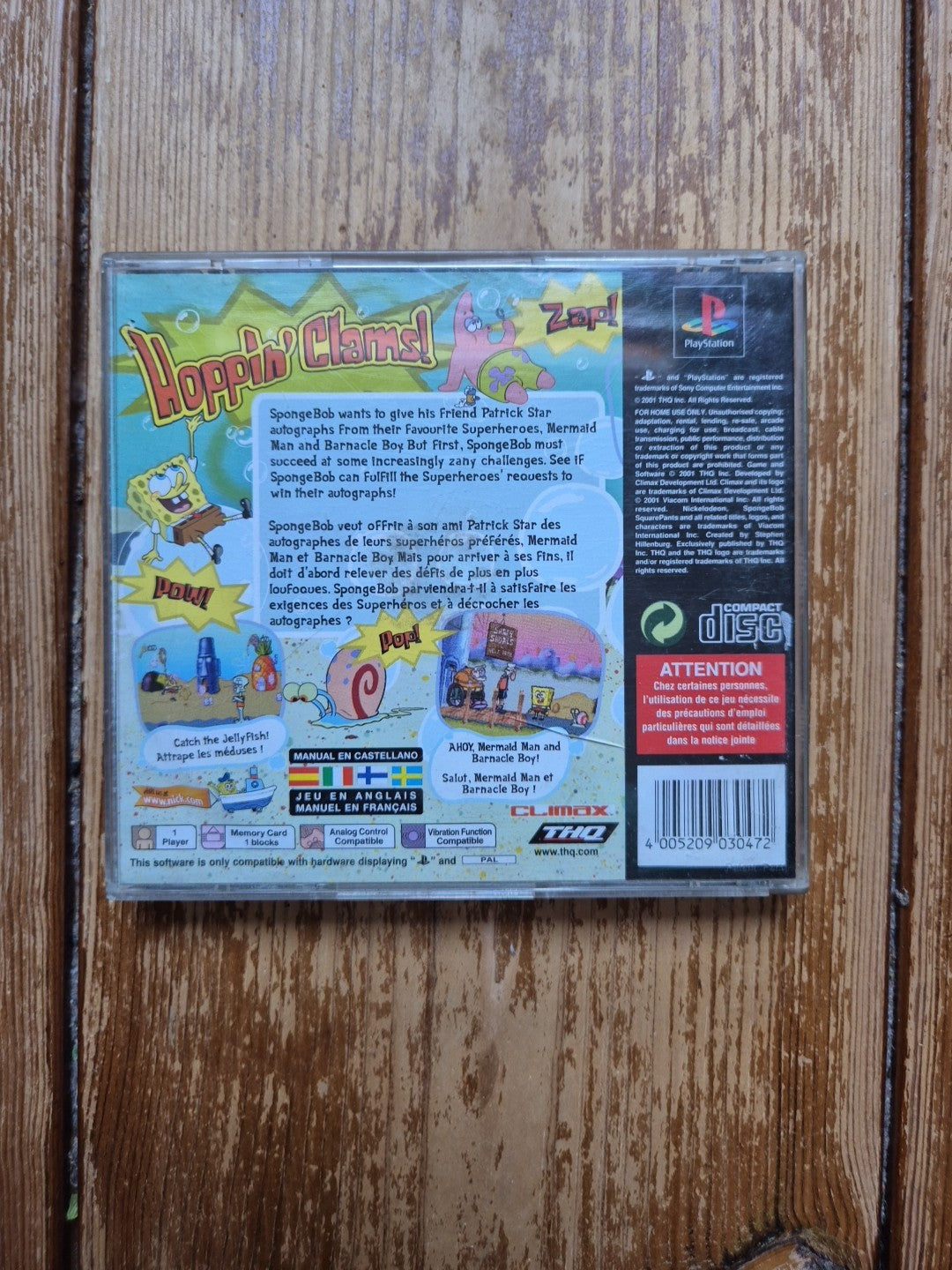 SpongeBob Squarepants Supersponge PlayStation UK PAL PS1