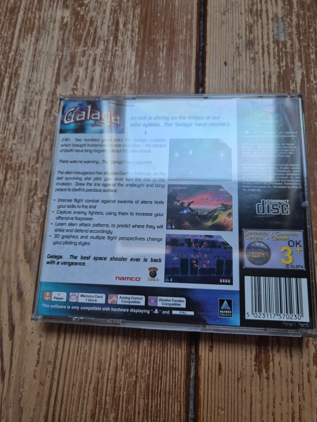 Galaga Destination: Earth PS1 Sony PlayStation Compete With Manual PAL UK