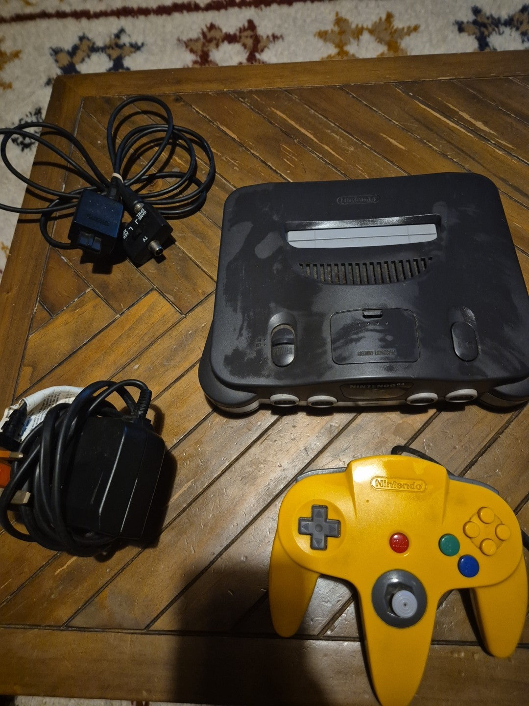 Nintendo 64 Console And Official Yellow Controller Complete Set Up