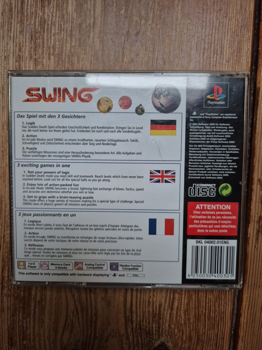 Swing - PS1 PlayStation 1 - PAL UK version