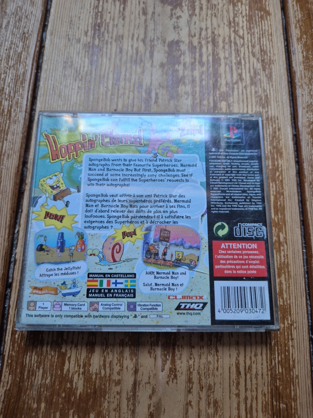 SpongeBob Squarepants Supersponge PlayStation UK PAL PS1