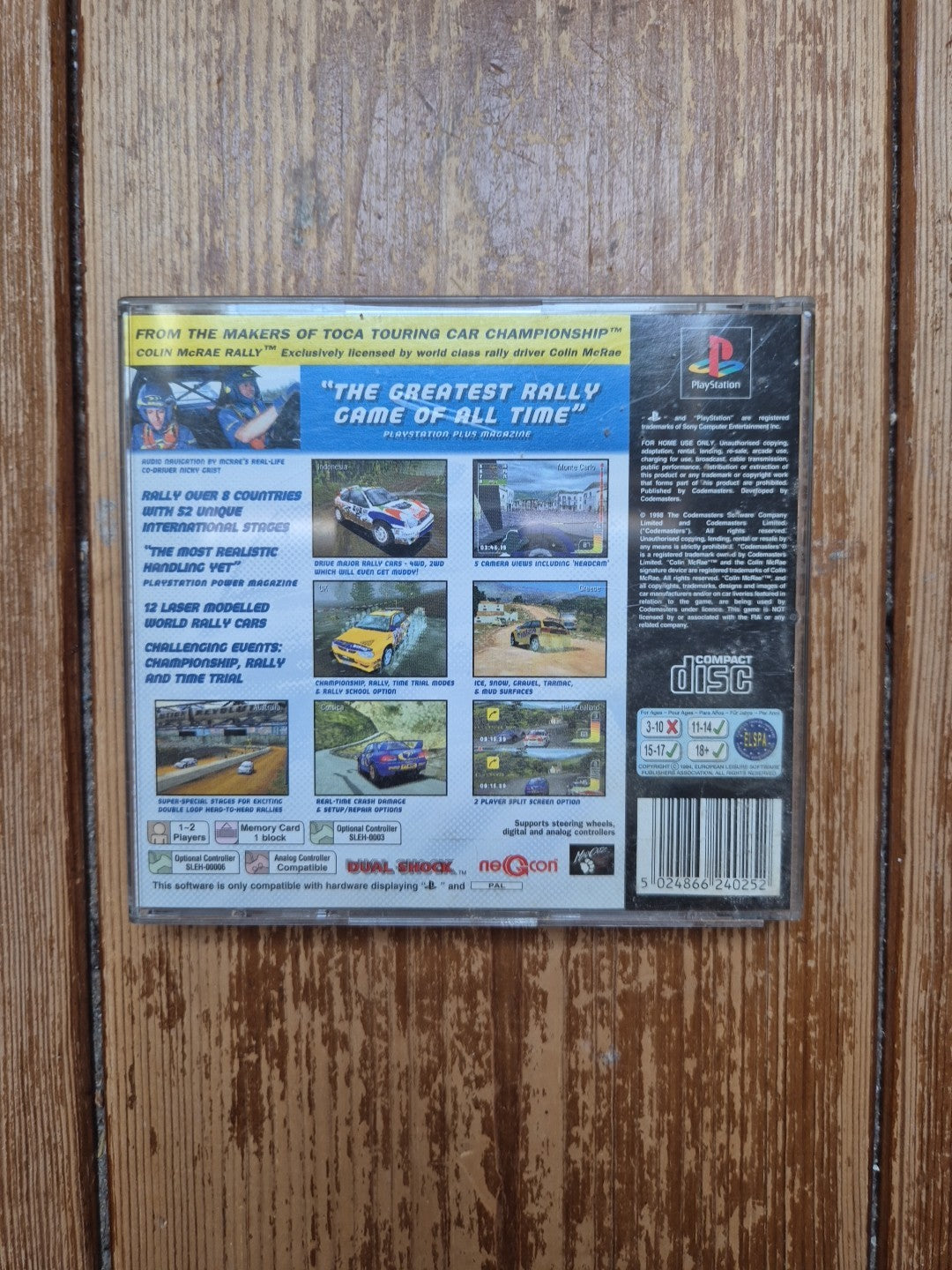 Colin McRae Rally PS1 Sony PlayStation Compete With Manual PAL UK Version