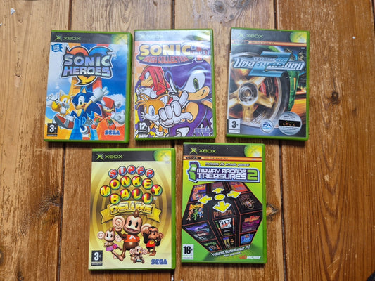 Original Xbox Game Bundle Job Lot - Sonic, Monkeyball, NFS PAL UK Complete