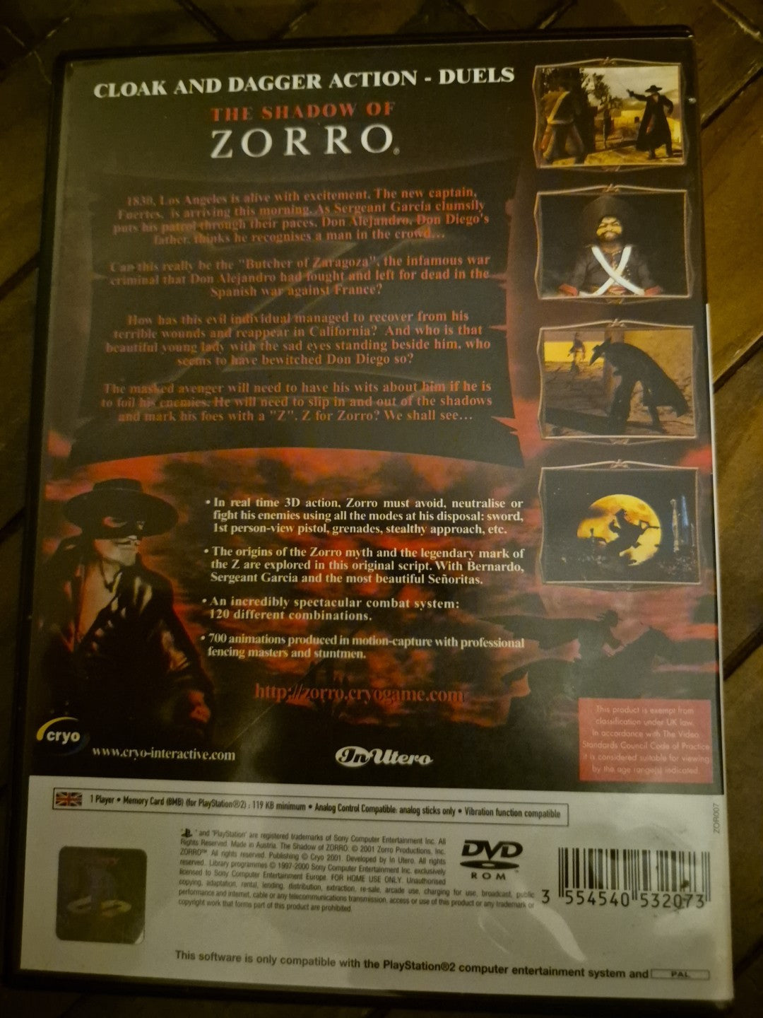 The Shadow Of Zorro PlayStation 2 Pal Complete With Manual PS2