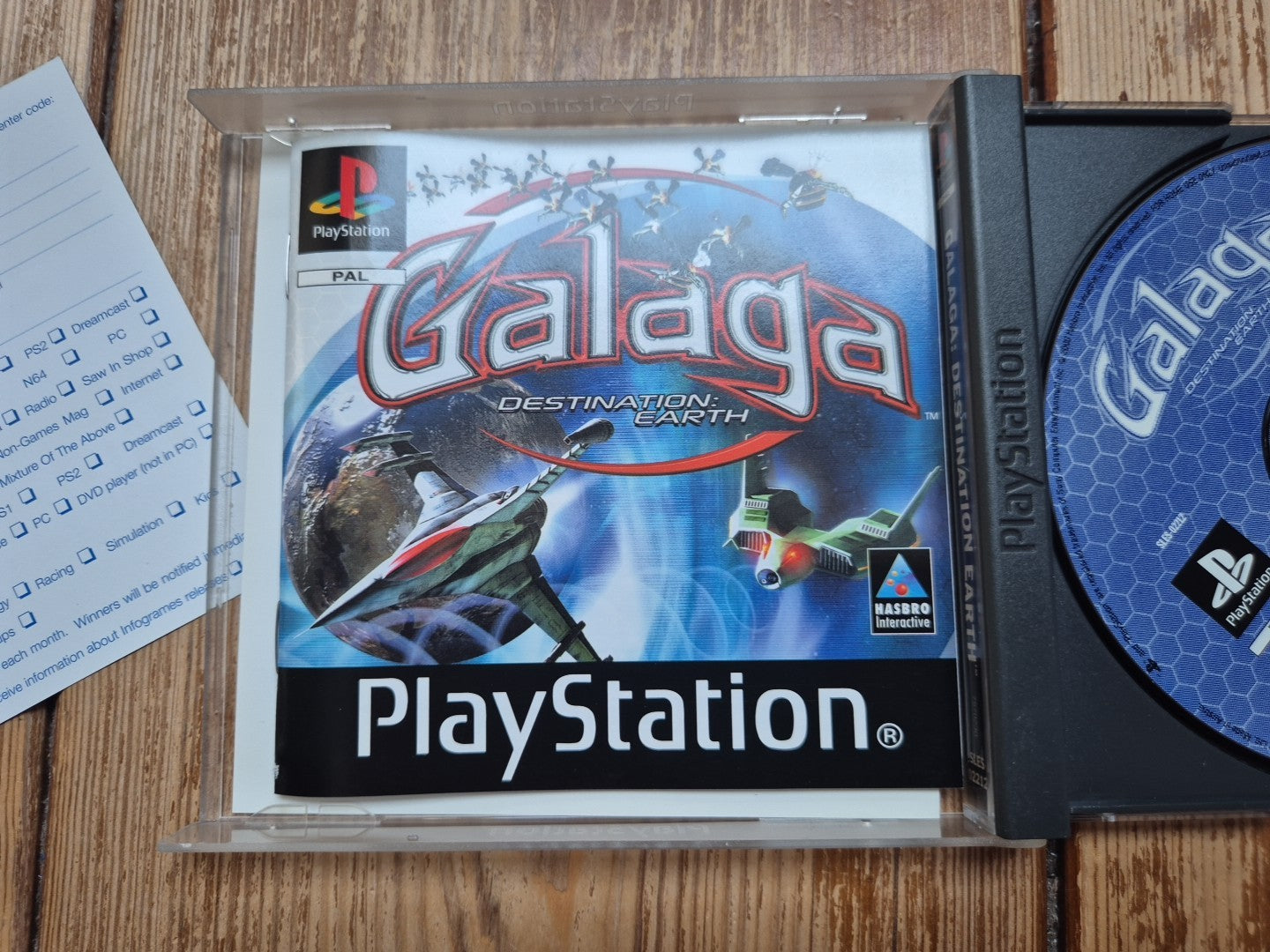 Galaga Destination: Earth PS1 Sony PlayStation Compete With Manual PAL UK