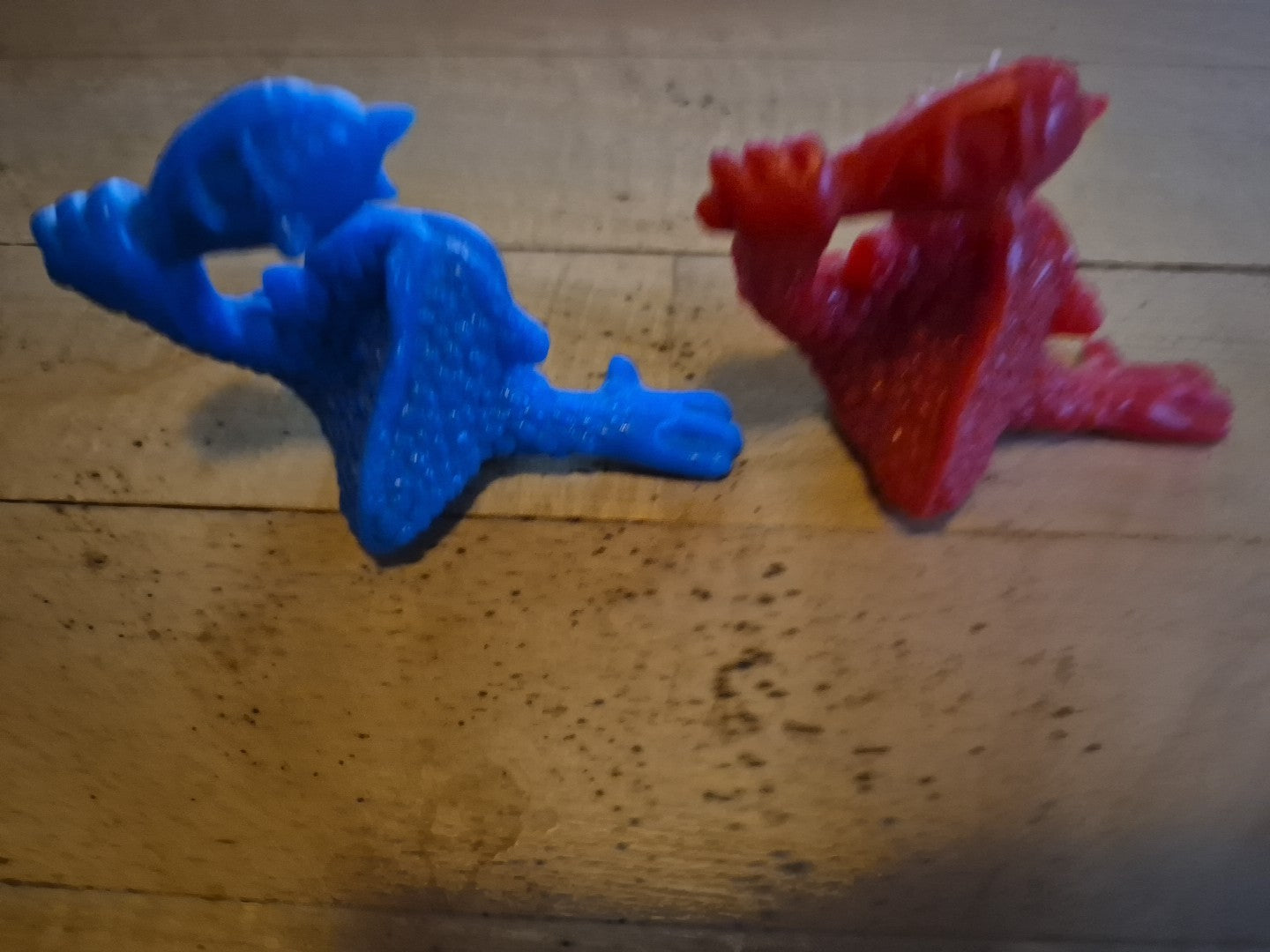 Mini Boglins Vintage Mini-Figures - The Prehistorics - 2x Dent  - Red And Blue