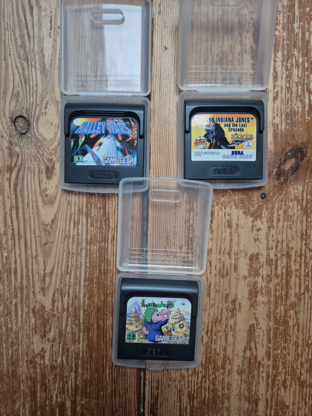 Sega Game Gear Bundle - Indiana Jones Halley Wars Lemmings PAL UK