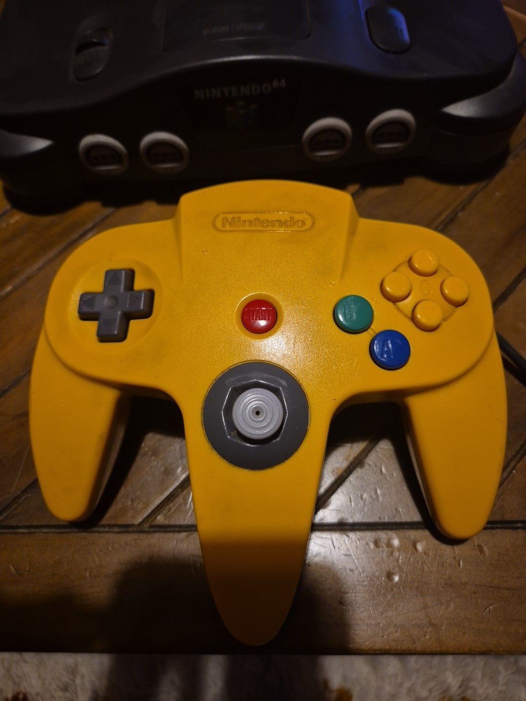 Nintendo 64 Console And Official Yellow Controller Complete Set Up