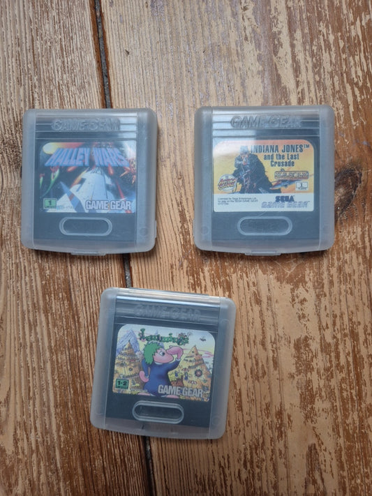 Sega Game Gear Bundle - Indiana Jones Halley Wars Lemmings PAL UK