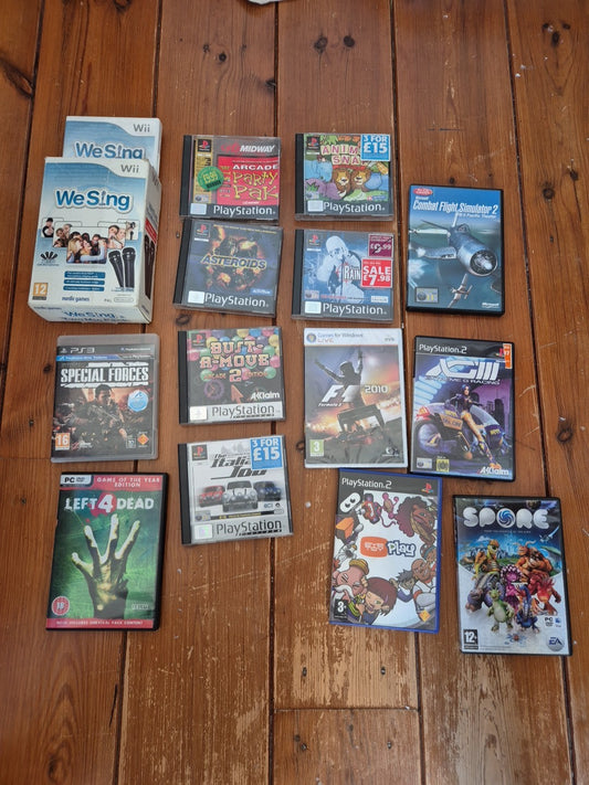 Mixed Gaming Joblot Bundle Ps1 Ps2 Ps3 PC Wii - All PAL UK Versions