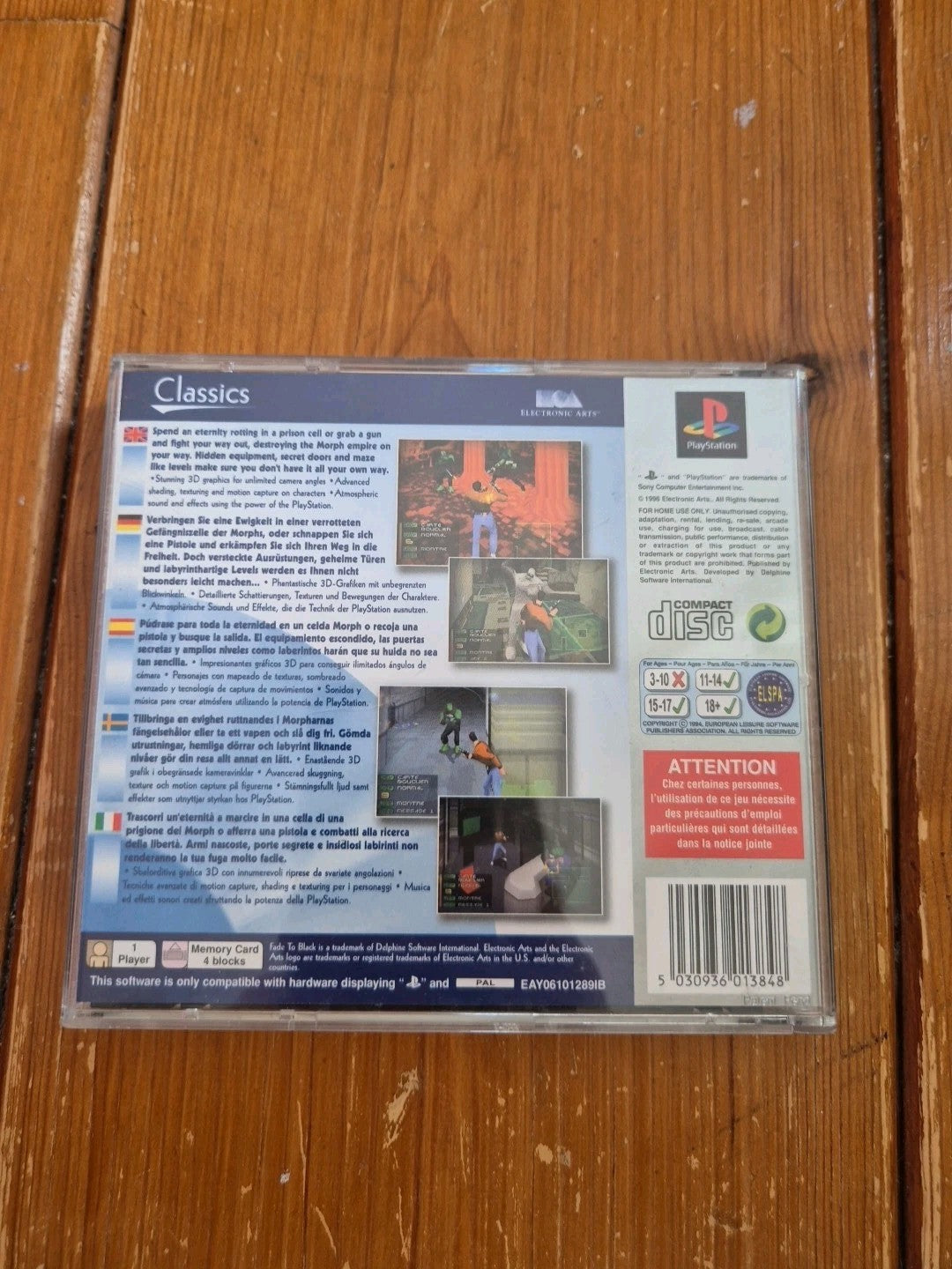Fade To Black - PlayStation 1 PS1 - PAL UK Complete With Manual
