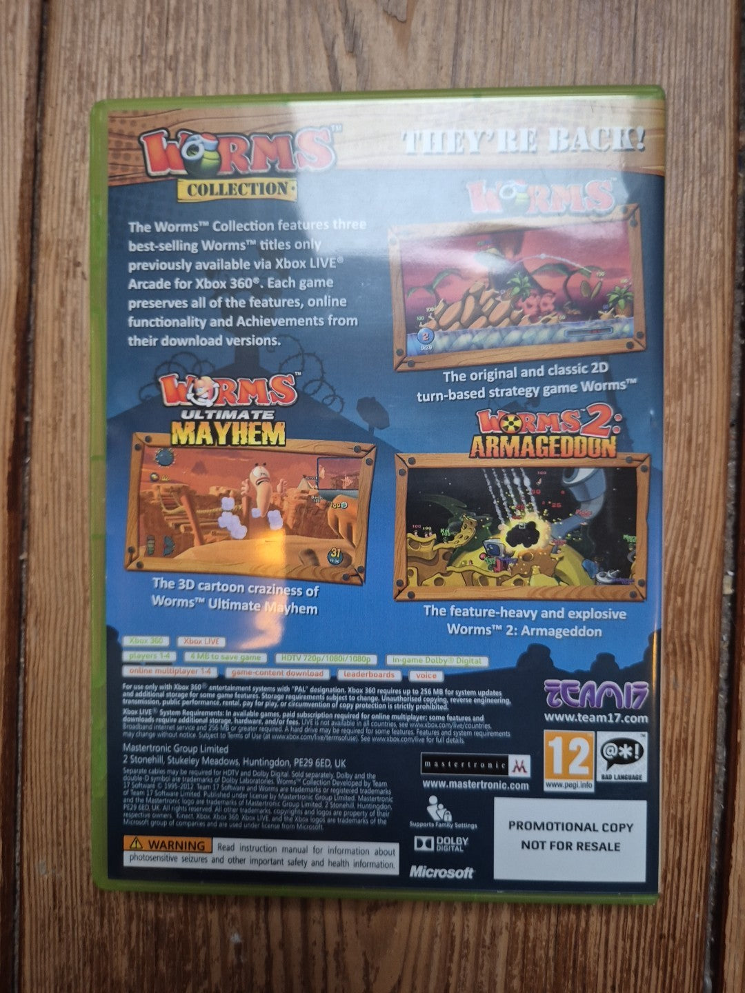 Microsoft Xbox 360 Worms Collection Promotional Copy PAL UK