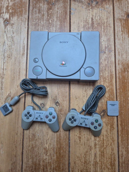 PlayStation 1 Console PS1 - With 2 Official Controllers And Memory Card