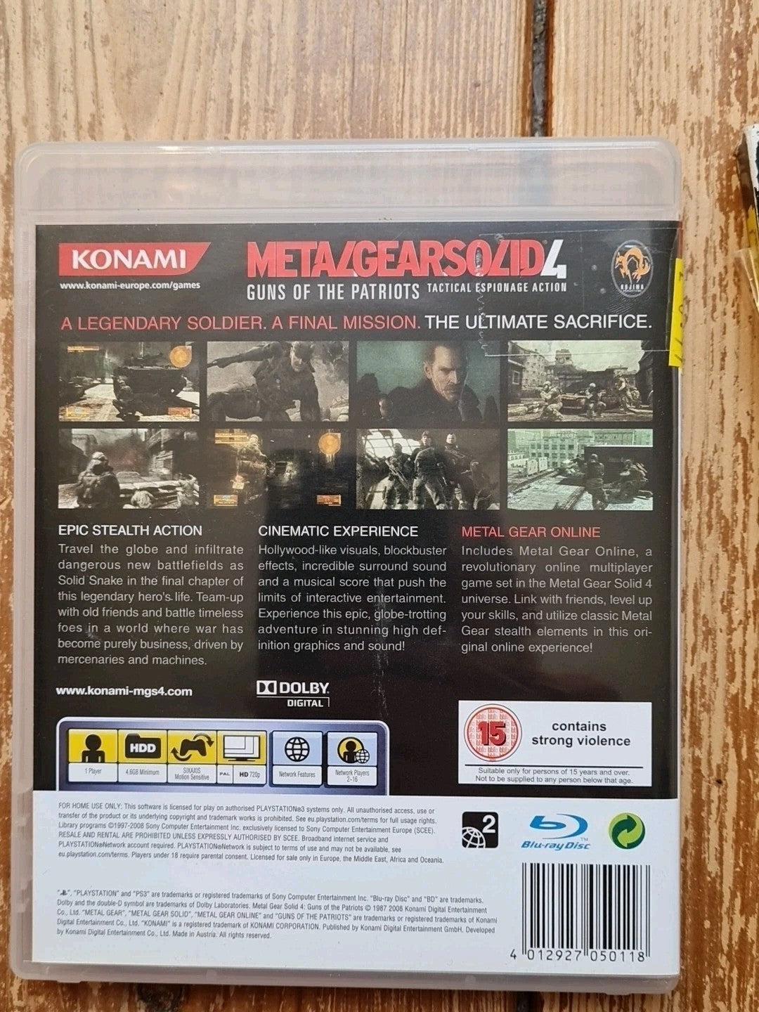 Metal Gear Solid 4: Guns of the Patriots with cardboard sleeve PS3 PlayStation 3